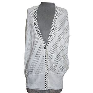BCBGMaxazria Open Knit Cardigan Sweater Size Large